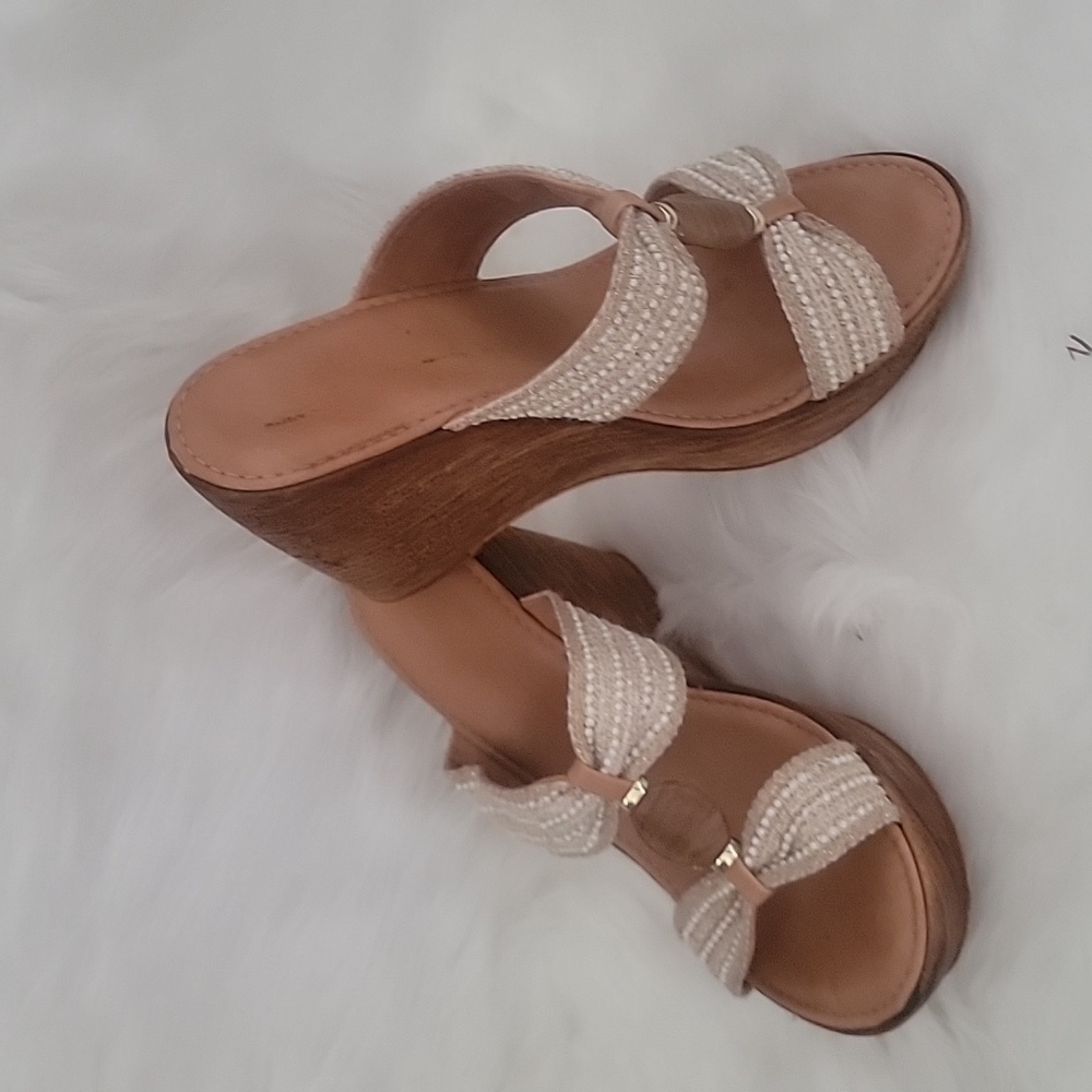 Cream Italian wedge shoes